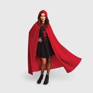 Long red satin cape (CAPE ONLY)